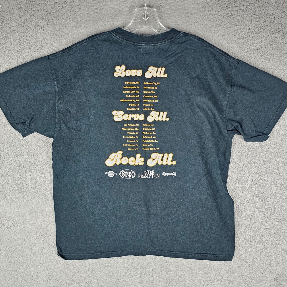 Vintage T-Shirt Men XL‎ Black Peter Frampton Styx Nelson Double Concert Print